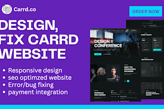 revamp, redesign  carrd website landing page fix carrd issues seo, duda website