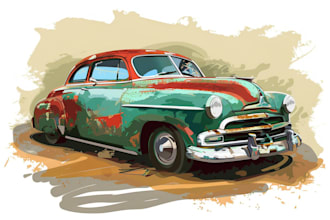 make comic car or vector car design