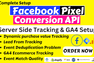 setup shopify facebook pixel, conversion API ga4 ecommerce server side tracking