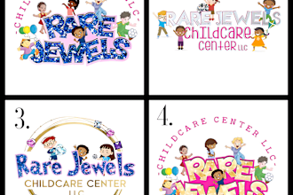 design modern childcare, daycare, preschool, kids and children logo