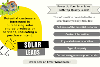 generate quality leads of  solar and sales homeowners for USA