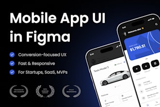 create mobile app UI UX design in figma, clean and user focused