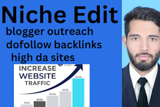 niche edit blogger outreach guest post with dofollow backlinks for high da sites