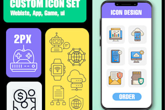 create unique vector icons set for website or app in 24 hours