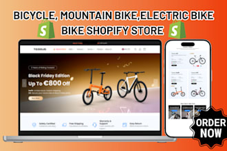 design sleek bicycle shopify store electric bike   sports bike motorcycle store