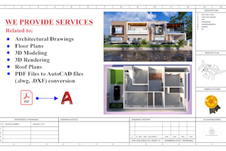 create architectural drawings, floor plans, elevations with 3d modelling