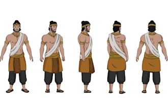 create a professional 2d character design