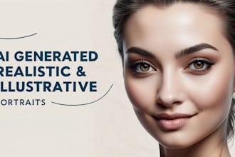 create ai generated realistic and illustrative portraits