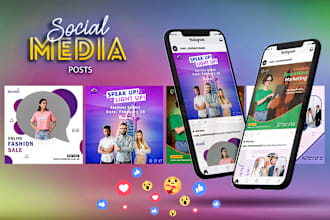 make attractive and creative social media posts, posters