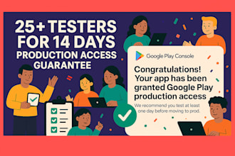 provide with 12 testers or 20 testers for google play console closed testing