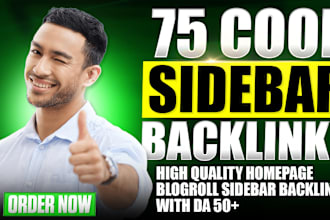 do 75 homepage blogroll sidebar with da 50