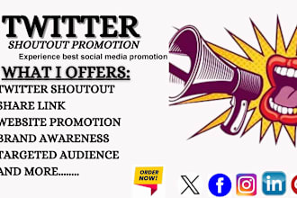 give a shoutout on twitter, promote your website, and share a link