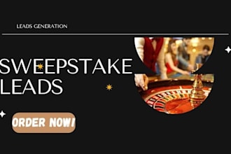 provide sweepstakes leads,gambler lead, context lead for any country
