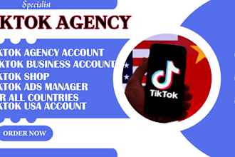 create USA tiktok business agency account tiktok shop ads manager for all region