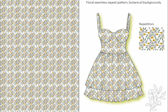do technical drawings seamless pattern design,  fabric design