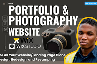 design, redesign portfolio website, build photography landing page on wix studio