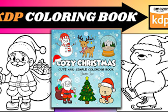 draw bold and easy coloring book pages christmas coloring book for amazon KDP