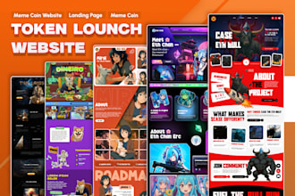 design meme coin landing page, memecoin website, token website, pepe website