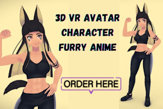 do 3d vrchat avatar furry avatar vr character vtuber vrc 3d model