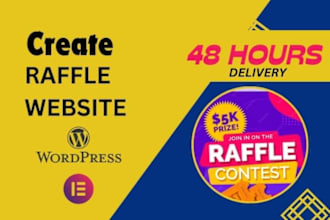 create a raffle website, competition, eveevent website