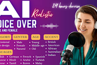 do realistic male and female ai voice over