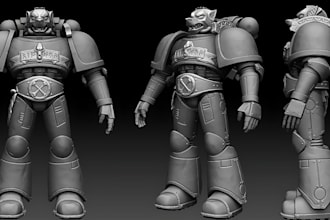 3d model miniatures, figurines, dnd tabletop warhammer for 3d printing zbrush