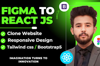 copy clone website or landing page using html, css, js and react js next js