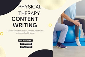 write physical therapy fitness, health and exercise articles