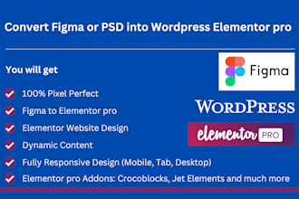 copy, clone or convert figma to wordpress or figma to elementor