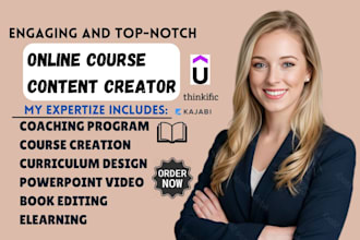 create curriculum online course creation ppt video course book editing elearning
