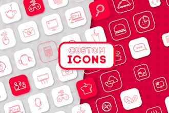 design unique, simple modern custom vector icon set