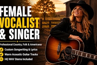 be your folk americana female country singer songwriter write custom lyric track