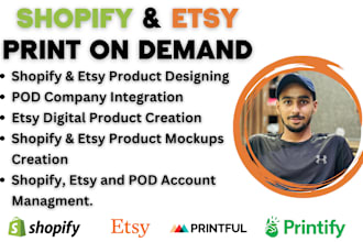 design pod shopify, etsy store and do pod integration