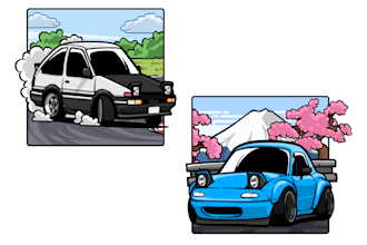 draw a chibi cartoon car from your photo