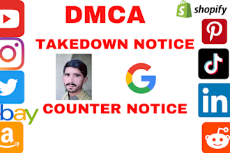 takedown,delete,copyright posts from google reddit tiktok instagram,fb,x by dmca