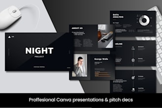 design a professional and modern canva presentation