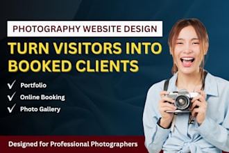 design photography portfolio website with online booking
