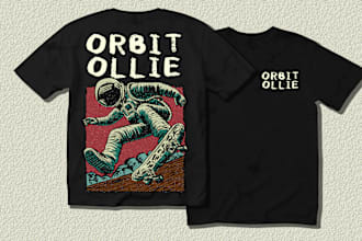 make tshirt retro design with woodcut style illustration