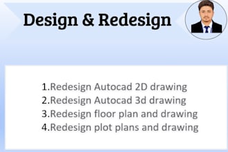 redesign 2d,3d autocad drawing