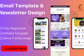 design mailchimp email template newsletter within 24 hours