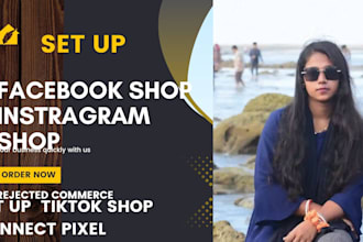 set up facebook shop, tiktok shop ,meta pixel, shopify integration