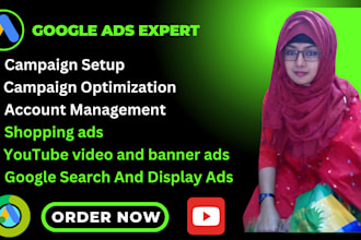set up, google ads PPC campaign and account optimize, management