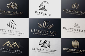 do minimalist and geometric logo for business, beauty, wellness or luxury brands