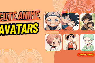 create a cute anime avatar, profile picture, or character from naruto and jjk