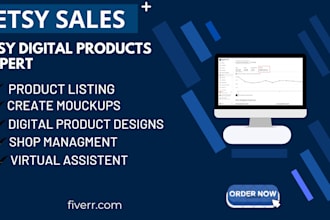 manage your etsy shop with digital products, listing, SEO, mockups, and more