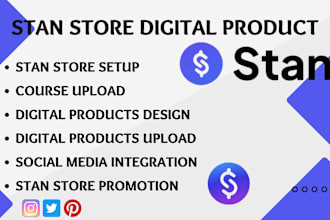 setup stan store, stan store, stan store design, digital products, etsy shop