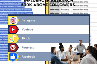 do research youtube instagram tiktok pinterest facebook influencer with email