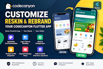 customize, reskin and rebrand your codecanyon flutter app