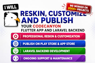 reskin, rebrand, customize, and set up codecanyon android or flutter apps