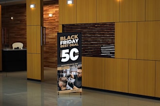create event roll up, sign and retractable banner design